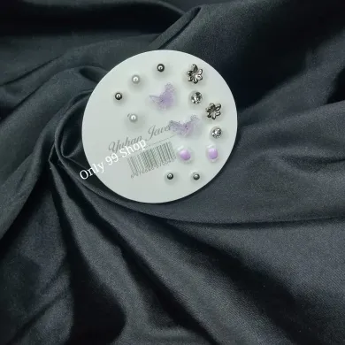  Crystal Alloy Small Stud Earring Set